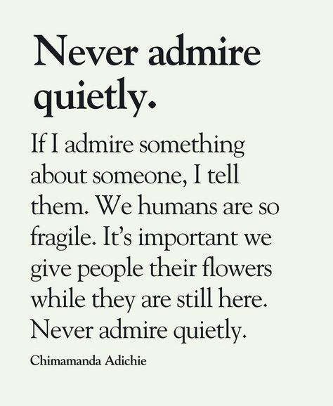 ❤️Avoid keeping admiration unvoiced. When noticing something remarkable about someone, it is essential to share it. 🌸Acknowledging the strengths of others is a way to show appreciation and positivity. Let’s appreciate openly. 🌟 Express admiration today! 🌷 #SpreadLove #AppreciateOthers 💖 Appreciate The Little Things Quotes, Admiration Quotes, Admiring From Afar, Inspire Others Quotes, Quality Quotes, Now Quotes, Personal Growth Quotes, Little Things Quotes, All Quotes