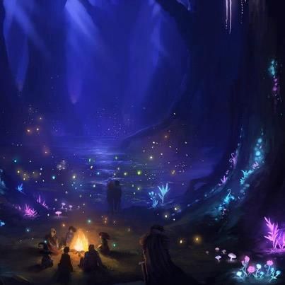 Fairy World at Night Night Forest, Fantasy Forest, Fantasy Places, Fantasy Art Landscapes, Fantasy Concept Art, Magical Forest, 판타지 아트, Environment Design, Fantasy Artwork