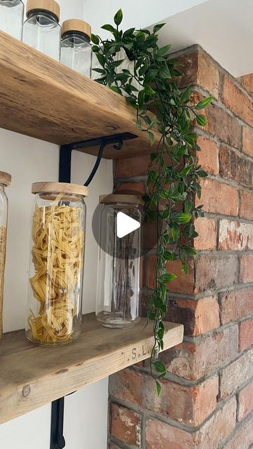 Anna King on Instagram: "What a difference these reclaimed brick slips have made to our kitchen!   This wall was originally dated green tiles which I swiftly changed to a pallet wood feature wall eight years ago when we moved in. It was a quick & cheap fix until I got around to creating a dream exposed brick wall, something I have always wanted!   The fun part about this was choosing the brick from over 100 different pallets @cawardenreclaim all with history & character! Then I had to wait for them to cut the full bricks into slips ready for tiling!   Although quite tricky & time consuming this is definitely the best way to add character to any home & I am so pleased with the results!  I have plans for more brick in this space so be sure to follow along as I transform our kitchen into a co Kitchen Brick Wall Decor Ideas, Brick Slip Kitchen Splashback, Kitchen Brick Slip, Brick Slips Kitchen Wall, Brick Effect Wallpaper In Kitchen, Kitchen With Exposed Brick, Brick Slips Kitchen, Anna King, Brick Slips