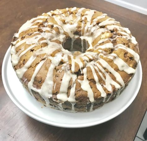 Apple Cinnamon Chip Coffee Cake #apple #cinnamon #coffee cake #brown-butter #Dessert #breakfast #cake #justapinchrecipes Yeast Coffee Cake, Christmas Coffee Cake, Cake With Apples, Coffee Cake Bundt, Almond Paste Recipes, Almond Coffee Cake, Coffee Ring, Angel Food Cake Pan, Coffee Bread