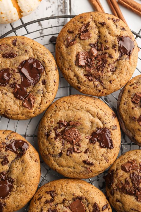 The Best Pumpkin Chocolate Chip Cookies | Sturbridge Bakery Pumpkin Chocolate Chip Cookies Oatmeal, Chocolate Chip Cookies Oatmeal, Sturbridge Bakery, Best Pumpkin Chocolate Chip Cookies, Cookies Oatmeal, Chocolate Chip Cookie Mix, Dessert Cookies, Giant Cookie, Pumpkin Chocolate Chip