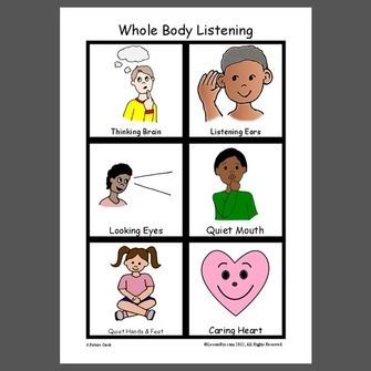 Whole Body Listening Classroom Management Preschool, Junior Kindergarten, Whole Body Listening, Eyfs Classroom, Reading Task Cards, First Grade Sight Words, Counseling Lessons, Social Thinking, Teacher Binder