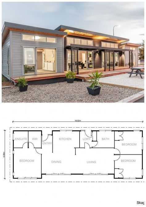 Pine Timber, Small House Floor Plans, Clerestory Windows, House Construction Plan, House Layout Plans, Container House Plans, Cottage Plan, Timber Cladding, Container House Design