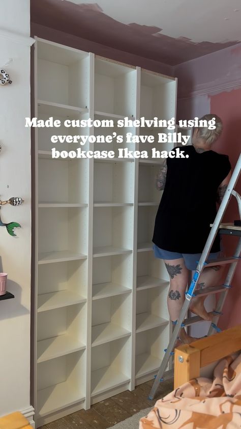 Ester Ford | The girls’ room. I built this custom shelving in attempt to find storage for loads of toys. This was an @ikeahack using Billy bookcases… | Instagram Hampton Interior, Billy Bookcases, Custom Shelving, Billy Bookcase, Kids Interior, Modern Nursery, Toy Organization, House Goals, Playroom Decor