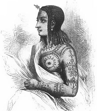 Ethiopian Christian woman (Parkyns, 1853, pg.28) Ethiopian Angels Art, Eritrean Tattoo, Ethiopian Drawing, Ethiopian Tattoos, Ethiopian Tattoo, African Henna, Habesha Women, Amhara Culture, Ethiopian Tribes