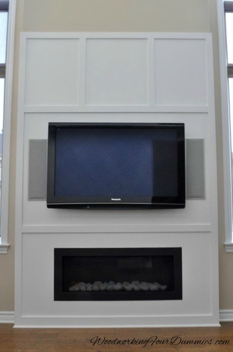 Batten Fireplace Wall, Board And Batten Fireplace Wall, Board And Batten Fireplace, Board And Batten Diy, New Build House Ideas, Wall With Fireplace, Build House Ideas, Batten Diy, Fireplace Accent Walls