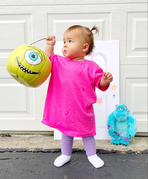 Boo Monsters Inc Toddler Costume, Infant Boo Costume Monsters Inc, 10 Month Old Costume Halloween, Diy One Year Old Halloween Costume, Toddler Girl Costume Diy, Cute Sibling Halloween Costumes, 6 Month Old Costume, Toddler Costume Ideas Girl, Girl Toddler Costumes Halloween