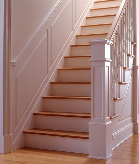 Raised and Recessed Panel Wainscoting | Wainscot Solutions Staircase Wanescoating, Wainscoting Victorian, Wainscoting Cottage, Paneled Wainscoting, Shaker Wainscoting, Raised Panel Wainscoting, Panel Wainscoting, Bedroom Wainscoting, Wainscoting Height