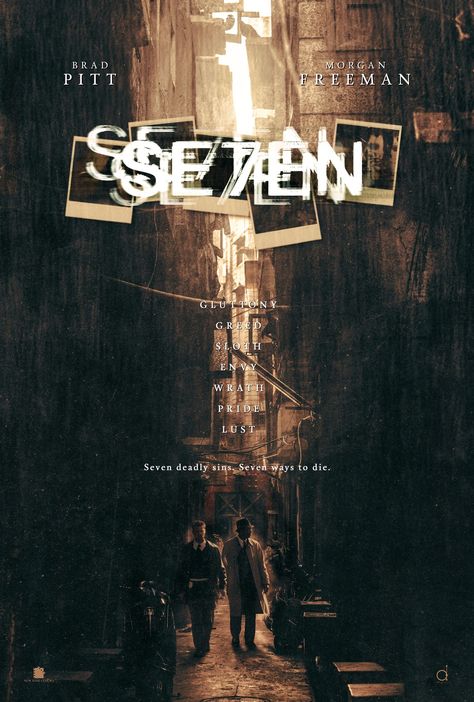 Se7en Movie Poster, Se7en Movie, Se7en 1995, Film Thriller, Film Posters Art, Best Movie Posters, Fan Poster, Film Poster Design, I Love Cinema