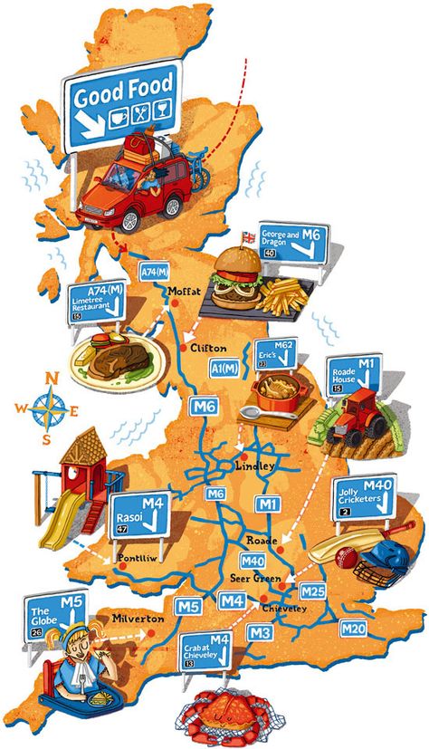 Large and Feature Maps on Behance Fun Map Design, Cultural Mapping, Food Map Illustration, Map Location Poster Design, Mapping Design, Pizza Menu Design, Maps Illustration Design, Good Places To Eat, Map Brochures