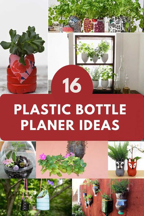 Explore our curated collection of DIY plastic bottle planter ideas. These eco-friendly creations are perfect for adding a touch of green to your space while recycling everyday items in a fun and creative way. Bottle Planter Ideas, Upcycle Plastic Bottles, Uses For Plastic Bottles, Garden Ideas With Plastic Bottles, Bottle Planters, Plastic Container Crafts, Recycled Planters, Repurposed Crafts, Arts And Crafts Tiles