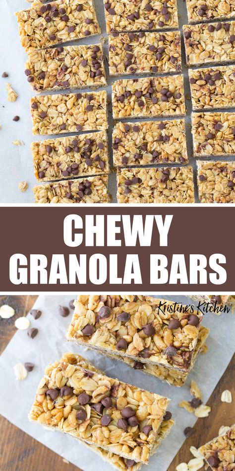 Copycat Sunbelt Granola Bars, Peanut Free Granola Bars, Granola Bars Homemade, Chocolate Chip Granola Bar Recipe, Chewy Chocolate Chip Granola Bars, Granola Bar Recipe Chewy, Homemade Granola Bar Recipe, Granola Bars Recipe, Chocolate Chip Granola