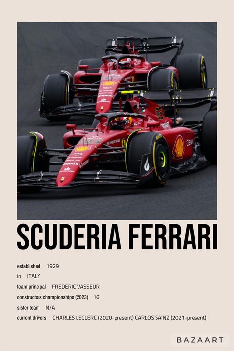 F1 Car Poster, F1 Aesthetic Room, F1 Room Posters, Ferrari Poster F1, F1 Themed Room, F1 Bedroom Ideas, Ferrari Aesthetic F1, F1 Room Decor, F1 Room