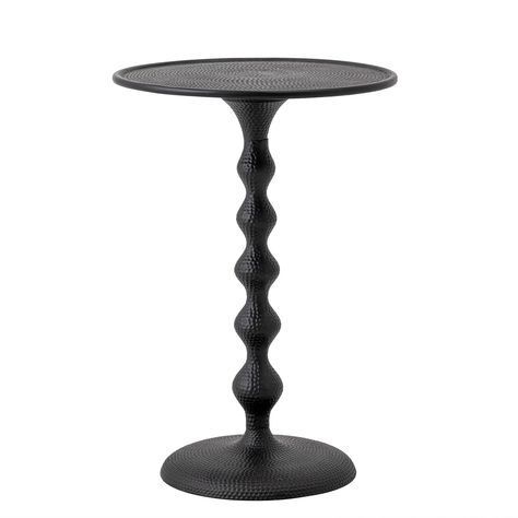 Anka Side Table - Black - Bloomingville Small Black Side Table, Ornate Side Table, Barley Twist Table, Metal Accent Table, Aluminum Siding, Table Haute, Table Metal, Black Side Table, Small Side Table