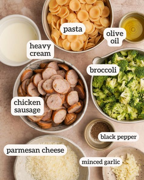 This Broccoli Sausage Pasta is one of my favorite weeknight dinners. Easily mix protein, veggies and pasta into a delicious dish that adults and kids will love. Sausage And Brocollini Pasta, Sausage Vegetable Pasta, Broccoli Pasta Soup, Broccoli Sausage Pasta, Sausage And Broccoli Pasta, Eckrich Sausage, Sausage Broccoli Pasta, Broccoli Sausage, Pasta Soup Recipes