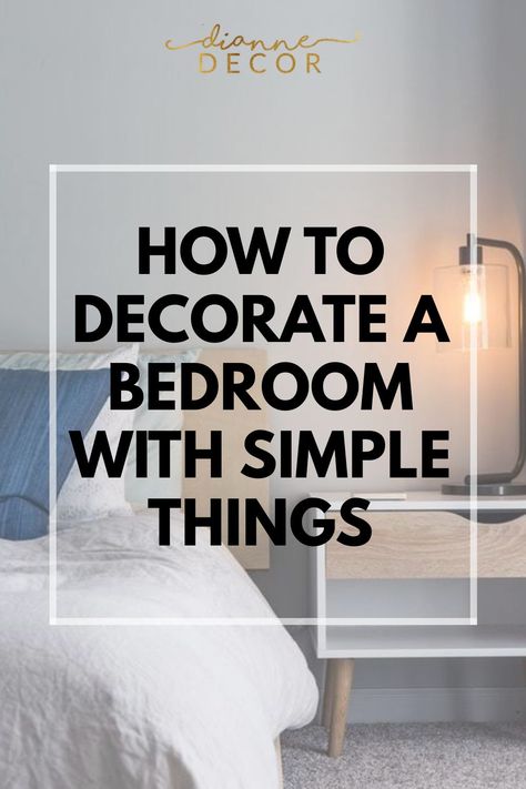 You don't need much to decorate a bedroom and have it look amazing. While other areas of your home may require a bit more “jewelry”, you can absolutely decorate a bedroom with simple things. #bedroomdecor #easybedroomdecor #bedroomdecorating #bedroomdecorideas #homedecor #decor #decoratingonabudget How To Decorate A Bedroom On A Budget, Ways To Decorate Your Bedroom Walls, Industrial Chic Office, How To Decorate A Bedroom, Sensory Bedroom, Small Bathroom Decorating Ideas, Small Bathroom Decorating, Free Home Decor, Chic Office Decor