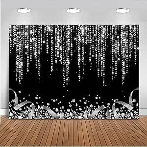 Diamond Wedding Decorations, Birthday Disco, Disco Dance Party, Silver Backdrop, Background Birthday, Booth Backdrops, Baby Shower Photo Booth, Baby Shower Photos, Disco Dance