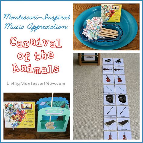 Montessori-Inspired Music Appreciation: Carnival of the Animals - Ideas for preparing and presenting activities to go with Carnival of the Animals classical music for kids Peter And The Wolf, Composer Study, Animal Lessons, The Sorcerer's Apprentice, Carnival Of The Animals, Homeschool Music, Music Curriculum, Music Lesson Plans, Preschool Music