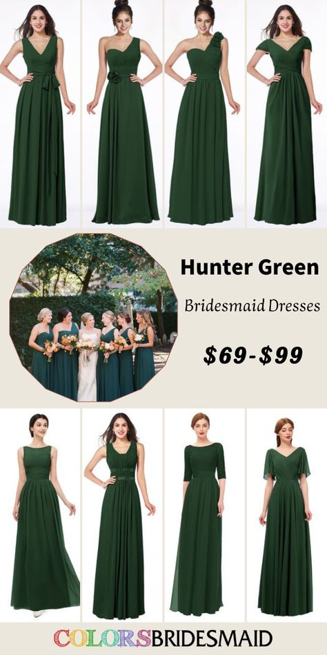 Modest hunter green bridesmaid dresses on sale under $100, in 600+ custom-made styles and all sizes. 150+colors, made to order, fast arrived, color sample available. #colsbm #bridesmaids #bridesmaiddresses #greenwedding #modestweddingdress #weddingideas #huntergreendress b2054 Green Bridesmaid Dresses Satin, Hunter Green Bridesmaid Dresses, Hunter Green Bridesmaid, Hunter Green Bridesmaid Dress, Hunter Green Wedding, Sabrina Dress, Hunter Green Color, Hunter Green Dresses, Bridesmaid Dresses Satin