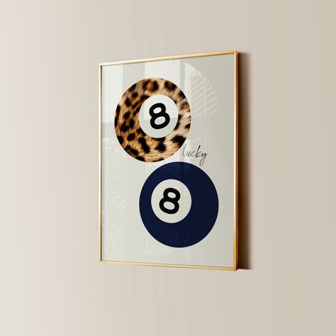 8 Ball Leopard Print, Retro Lucky Girl Poster, Funky Y2K Aesthetic Apartment Decor, Vintage Pool Ball Navy Blue Watercolor Bedroom Wall Art Apartment Decor Green, Navy Room Decor, Apartment Decor Vintage, Watercolor Bedroom, Navy Blue Rooms, Aesthetic Apartment Decor, Vintage Pool, Navy Blue Watercolor, Aesthetic Apartment