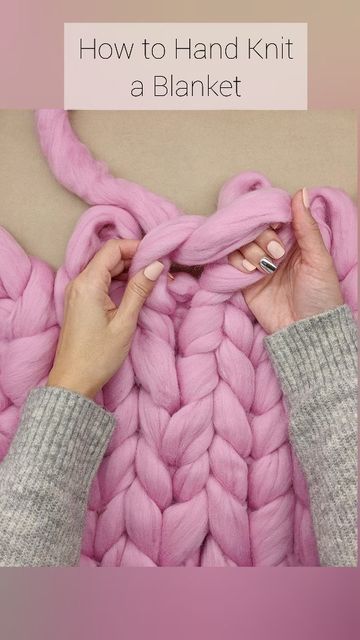 OTH Crochet Nook - April Gopwani on Instagram: "180k+ views on this vid on TikTok 😳 ⭐No knitting needles required! Jumbo yarn is all you need. Here is a quick tutorial on how to start and finish a chunky blanket with just your hands! To make a 50 x 60" blanket, youll need about 216 yards of weight 7 jumbo) yarn. Perfect project to keep you busy during slooooow January 🥰 . . . #crochetersofinstagram #makersofinstagram #knittersofinstagram #handknit #tiktok" Jumbo Yarn Blanket, Jumbo Yarn Projects, Crochet Nook, Learn Macrame, Denim Rag Quilt, Jumbo Yarn, Chunky Blanket, Rag Quilt, Chunky Crochet