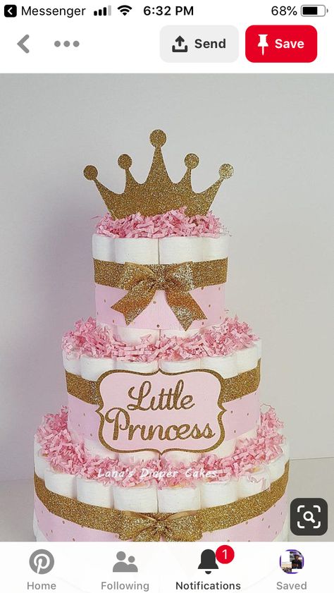 Torturi Baby Shower, Diaper Cake Girl, Princess Diaper Cakes, Girl Baby Shower Centerpieces, Mini Diaper Cakes, Girl Diaper Cake, Idee Babyshower, Cake Girl, Baby Shower Diaper Cake