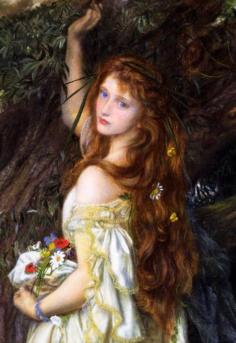 Ophelia by Arthur Hughes Arthur Hughes, Ophelia Painting, Pre Raphaelite Paintings, Toledo Museum Of Art, Pre Raphaelite Art, John Everett Millais, Painting Of A Woman, Pre Raphaelite, Lowbrow Art