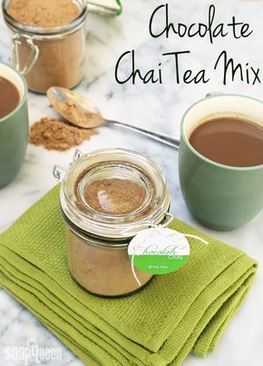 Homemade Chocolate Chai Tea Mix Recipe Chocolate Chai Tea, Homemade Chai Tea, Chocolate Chai, Tea Lattes, Chai Tea Recipe, Soap Queen, Different Types Of Tea, Chai Recipe, Homemade Tea