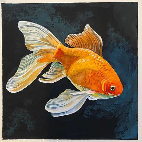 Kate Jarvik Birch on Instagram: “* SOLD * Daily Painting #80 Gouache on paper Paper size 6x6 Image size 5x5 $95 Message me if interested #art #artsy #artistsoninstagram…” Fish Gouache, Colourful Style, Daily Painting, Fish Painting, Paper Paper, Koi Fish, Creative Inspiration, Art School, Paper Size