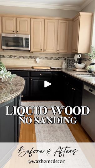 5.9K views · 431 reactions | Here’s ALL my liquid wood transformations so far!! NO sanding required. 

Comment LINK for products and FOLLOW for more budget friendly DIYs. 

All of these transformations started with two coats of light wood liquid wood and then I stained or painted from there!

#liquidwood #myhome #homeideas #cabinetideas #modern #modernhome #neutral #neutralhome #beforeandafter #transformation #budgetfriendly #diy #diyhome #diyprojects #affordable #blackcabinets #black #bathroomideas #kitchenideas #stain #easy #howto #tutorial | MICHELLE | Neutral Modern Home | Gwen Stefani · Wind It Up Kitchen Cabinet Stain Colors, Neutral Modern Home, Liquid Wood, Provincial Stain, Stair Well, Bungalow Homes, Refinishing Cabinets, Bath Cabinets, Wood Kitchen Cabinets