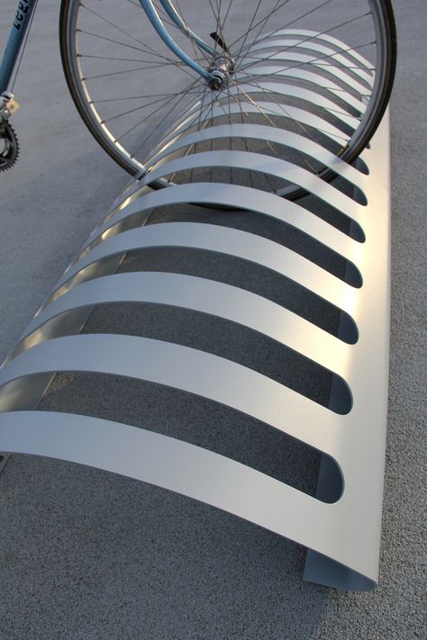 Bicycle rack MARTY By LAB23 design GIBILLERO design Bicycle Rack Design, Bike Parking Design, Bicycle Parking Design, Rack Design Ideas, Rack Velo, Bicycle Stands, Bike Shelter, Wall Mount Bike Rack, Vertical Bike