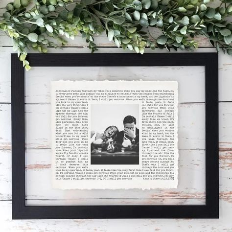 SolidRockDesignCo First Dance Song Photo Frame Gifts For Wedding Photographer, Wedding Song Lyrics Art, Sentimental Wedding Details, 1st Year Anniversary Gift Ideas For Him, Sentimental Anniversary Gifts, First Wedding Anniversary Gift For Him, First Wedding Anniversary Ideas, Unique Guest Book Ideas For Wedding, Wedding Keepsake Ideas