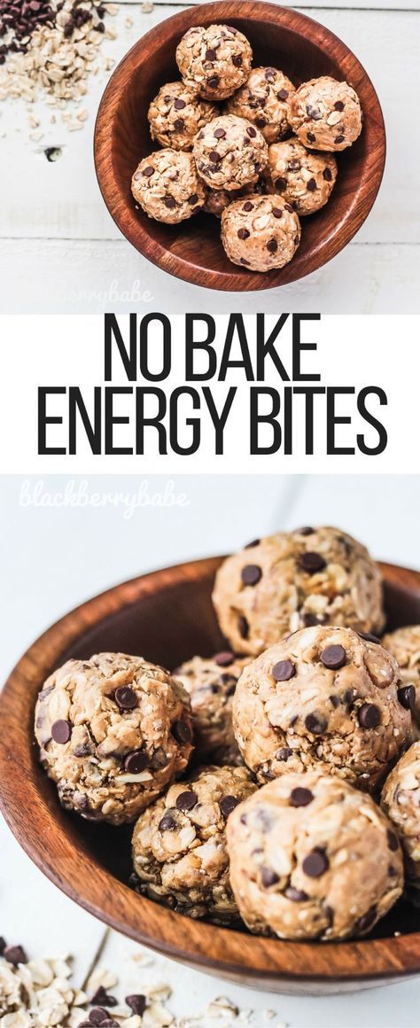 No Bake Energy Bites are packed with peanut butter, oats, chocolate chips, flax and chia seeds. Granola Balls, Energy Bites Healthy, Oats Chocolate, No Bake Energy, Peanut Butter Energy Bites, No Bake Energy Bites, Peanut Butter Oats, Energy Ball Recipe, Peanut Butter Oatmeal Cookies