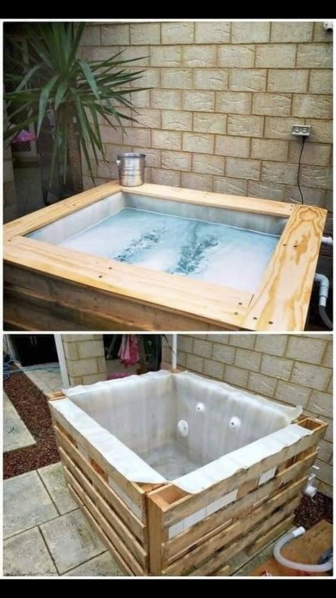 Ibc Pool, Wood Pallet Recycling, Diy Swimming Pool, Diy Pool, Diy Holz, Small Backyard Patio, Budget Backyard, Small Backyard Pools, Pallet Ideas