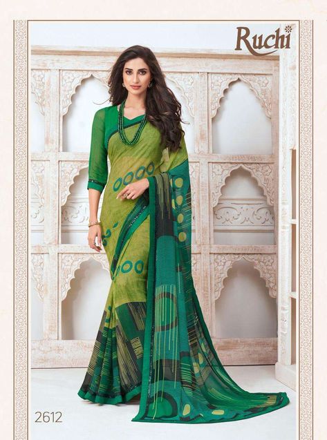 Ruchi Launching Inayat Pure Georgette Synthetic Sarees Collection Synthetic Sarees, Georgette Saree With Blouse, Georgette Blouse, Casual Saree, Wear Saree, Georgette Saree, Fancy Sarees, Indian Ethnic Wear, Georgette Sarees