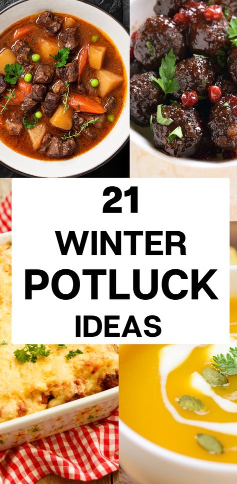 21 Winter Potluck Recipes. Winter Recipes/ Comfort Foods/Potluck Potluck Instant Pot Recipes, Main Potluck Dishes, December Potluck Ideas, Meals For Potluck, Pot Luck Main Dishes Crockpot, Pot Luck Dishes Crockpot, Comfort Food Potluck Ideas, Xmas Potluck Ideas, Instant Pot Potluck Recipes