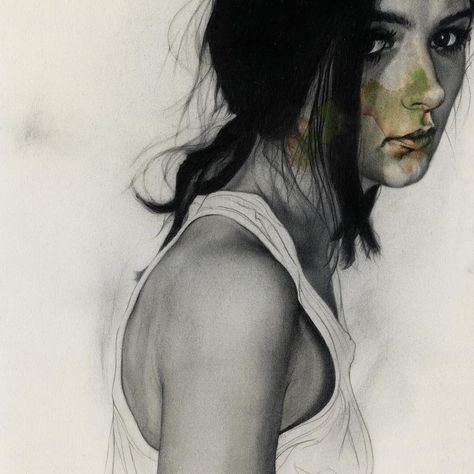 Graphite and watercolor on paper… Art For Painting, Draw Human, Sketch Portrait, Charcoal Pencil, Art And Drawing, Figurative Artists, Art Folder, Logo New, Watercolor On Paper