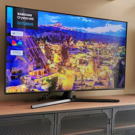 Television 50 inch UHD 4k by SAMSUNG Samsung Television, Galaxy Notes, 8k Tv, Mobile Audio, Tv Home, Samsung Products, Mobile Tv, Galaxy Painting, Tech Innovation