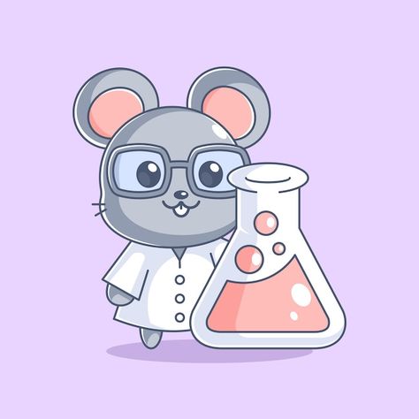 Scientist Cartoon, Biology Drawing, Chemistry Art, Science Stickers, Hello Kitty Drawing, Easy Doodle Art, Cute Cartoon Characters, Cat Character, Bullet Journal Art