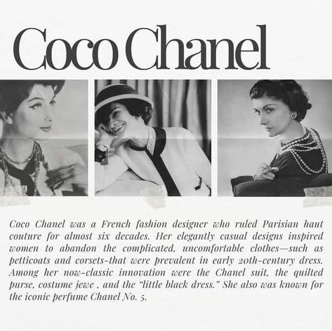 Iconic Designers : Part 1: Coco Chanel . . . . . #cocochanel #fashionblogger #vintage #luxury #paris #fashionista #devilwearscouture #france #chanel #gucci #dior #fypppppppppppppppppppppppppppppppppppppppppppppppppppppppppppppppppppppp #louisvuitton #fendi #foryoupage #parfum #coco #chanelbag #perfumes #chanelboy #chanelclassic #fypシ #foryou Coco Chanel Aesthetic Vintage, Chanel Presentation, Coco Chanel Designs, Chanel Design, Chanel Atelier, Chanel Graphic Design, Coco Chanel Style, Chanel Collage, Chanel Mood Board