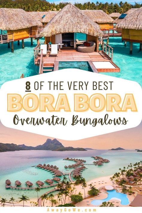 Bora Bora Overwater Bungalow, Bungalow Over Water Resorts, Bora Bora Tattoo, Overwater Bungalow All Inclusive, Bora Bora Trip, Over Water Bungalow, Bora Bora Bungalow, Tahiti Honeymoon, Trip To Bora Bora