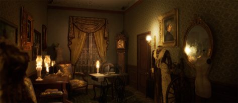 Creating a Haunted House Animation Project Seamstress Room, Seamstress Aesthetic, Victorian Seamstress, House Animation, Victorian Times, Devian Art, A Haunted House, Scenery Background, Story Of The World