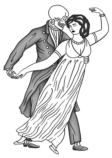 Skeleton And Woman Tattoo, Dancing Couple Tattoo, Tattoo 2024, Reaper Tattoo, Dancing Couple, Couple Tattoo, Couple Dancing, Old School Tattoo, Couple Tattoos