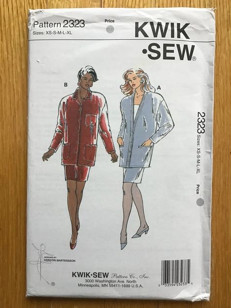 Misses Cardigan and Skirt Pattern 1990s UNCUT Kwik Sew 2323 Size XS S M L XL - Etsy Tunic Dress Patterns, Kwik Sew Patterns, Skirt Sewing, Kwik Sew, Jumpsuit Pattern, Skirt Patterns Sewing, Sewing Skirts, Straight Skirt, Textured Knit