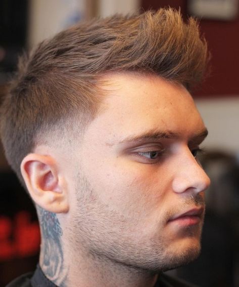 Buzz Cut Faux Hawk Faux Hawk Men, Fohawk Haircut, Top Hairstyles For Men, Men Braids, Curly Hair Trends, Faux Hawk Hairstyles, Hot Haircuts, Popular Short Hairstyles, Quiff Hairstyles