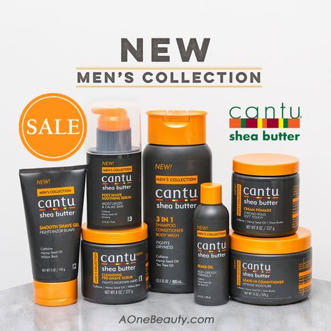 NEW Cantu Men's Collection On Sale Now! Free Shipping to Canada CAD$49 Order / Free Cantu Samples with Every purchase http://www.aonebeauty.com/brands/Cantu.html?sort=newest #sale #men #beardoil #freeshipping #sample #sheabutter Cantu Beauty, Cantu Hair Products, Shea Butter Cream, Help Hair Grow, Mens Shampoo, Mens Hair Care, Cleansing Shampoo, Hair Lotion, Pelo Afro