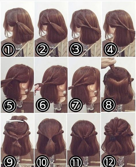 Hair Flower Braid, Jade Fashion, Medieval Hairstyles, High Fashion Hair, Short Hair Hacks, Medium Short Hair, Kawaii Hairstyles, Hair Icon, Hair Tutorials Easy