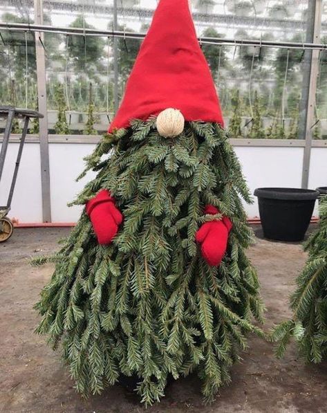 Diy Tomato Cage Christmas Tree, Diy Tomato Cage, Tomato Cage Christmas, Tomato Cage Crafts, Christmas Knomes, Tomato Cage Christmas Tree, Christmas Planters, Outdoor Christmas Tree, Tomato Cages