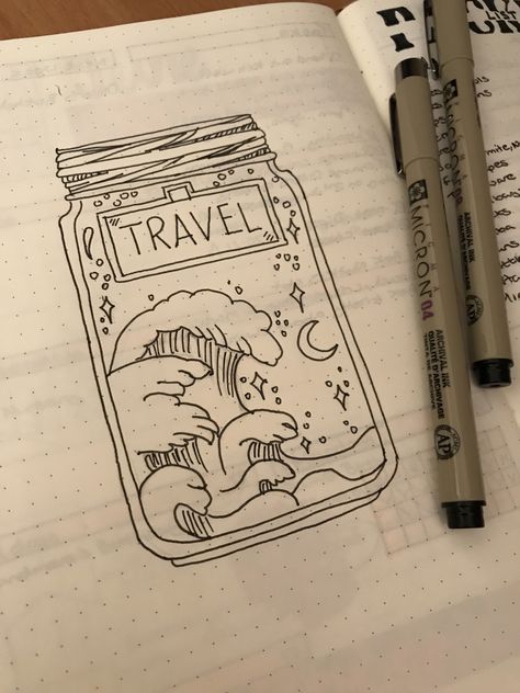 Travel Art Drawing, Stylo Art, Travel Drawing, Drawing Quotes, Pencil Art Drawings, Bullet Journal Doodles, Journal Doodles, Bullet Journal Inspiration, Cool Art Drawings