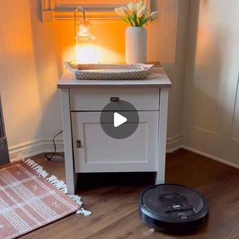 Amazon Home on Instagram: "Your @irobot deserves a place to call home 🥹 Shop this robot vacuum cabinet at the link in bio. #AmazonHome 

🎥: @thedoerandthedreamer" Robot Hoover Storage, Robot Vacuum Cabinet, Vacuum Cabinet, Robot Vacuum Storage, A Place To Call Home, Vacuum Storage, Irobot Roomba, Cleaning Storage, Under Cabinet